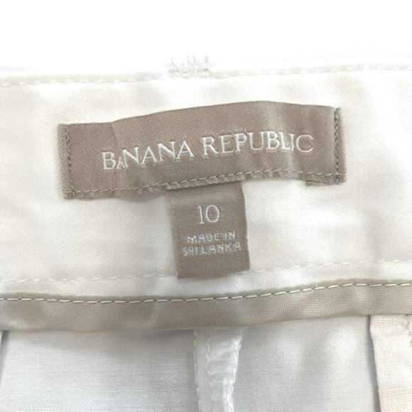 BANANA REPUBLIC White Flat Front Chino Shorts with Pockets Women’s Size 10 - Picture 6 of 8